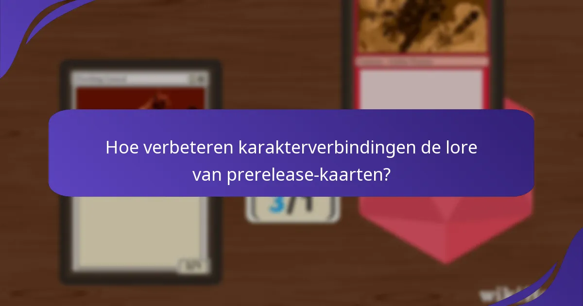 Hoe verbeteren karakterverbindingen de lore van prerelease-kaarten?