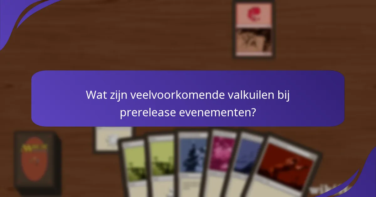 Wat zijn veelvoorkomende valkuilen bij prerelease evenementen?